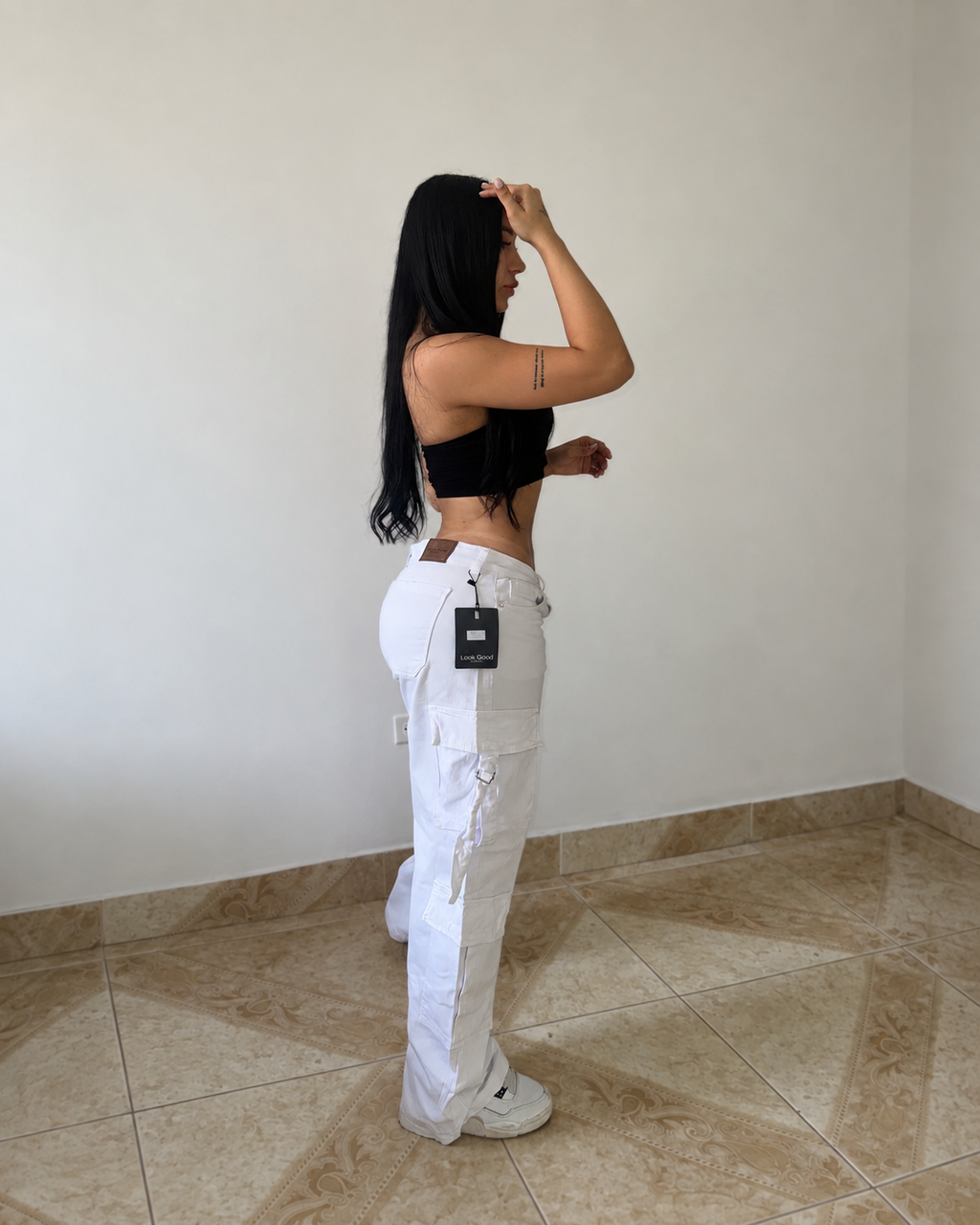 Baggy Cargo Dril Blanco