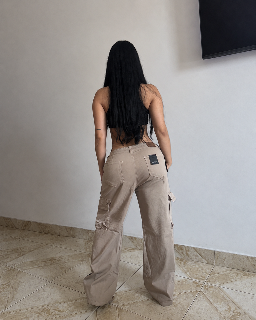 Baggy Cargo Dril Beige