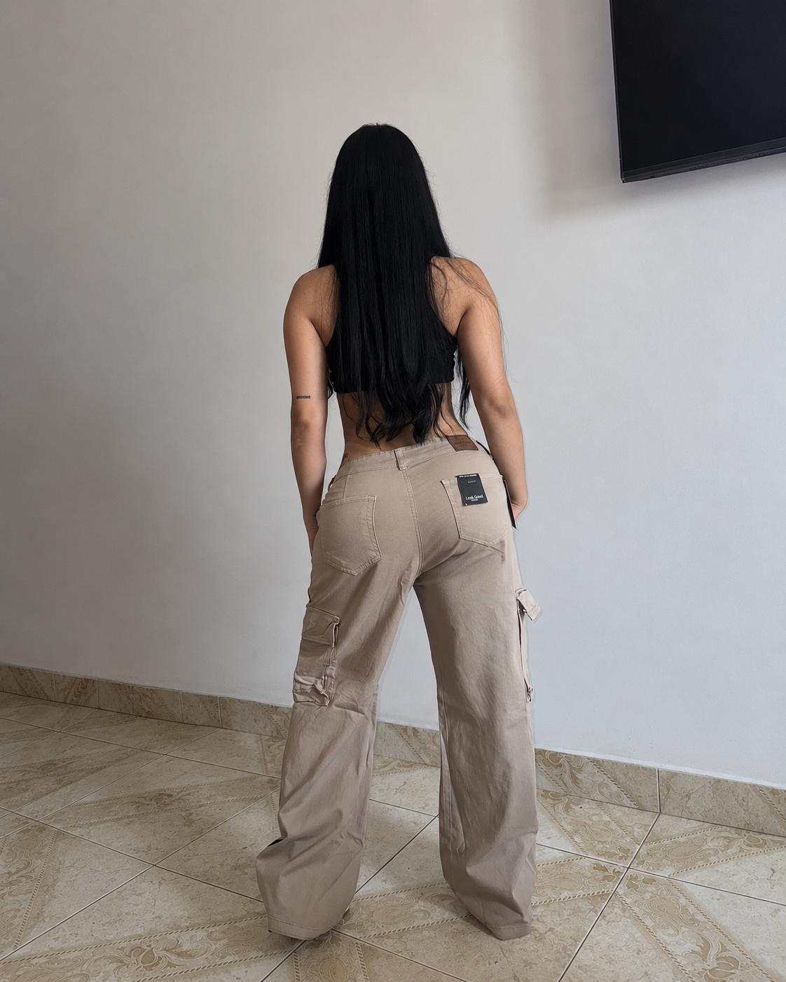 Baggy Cargo Dril Beige