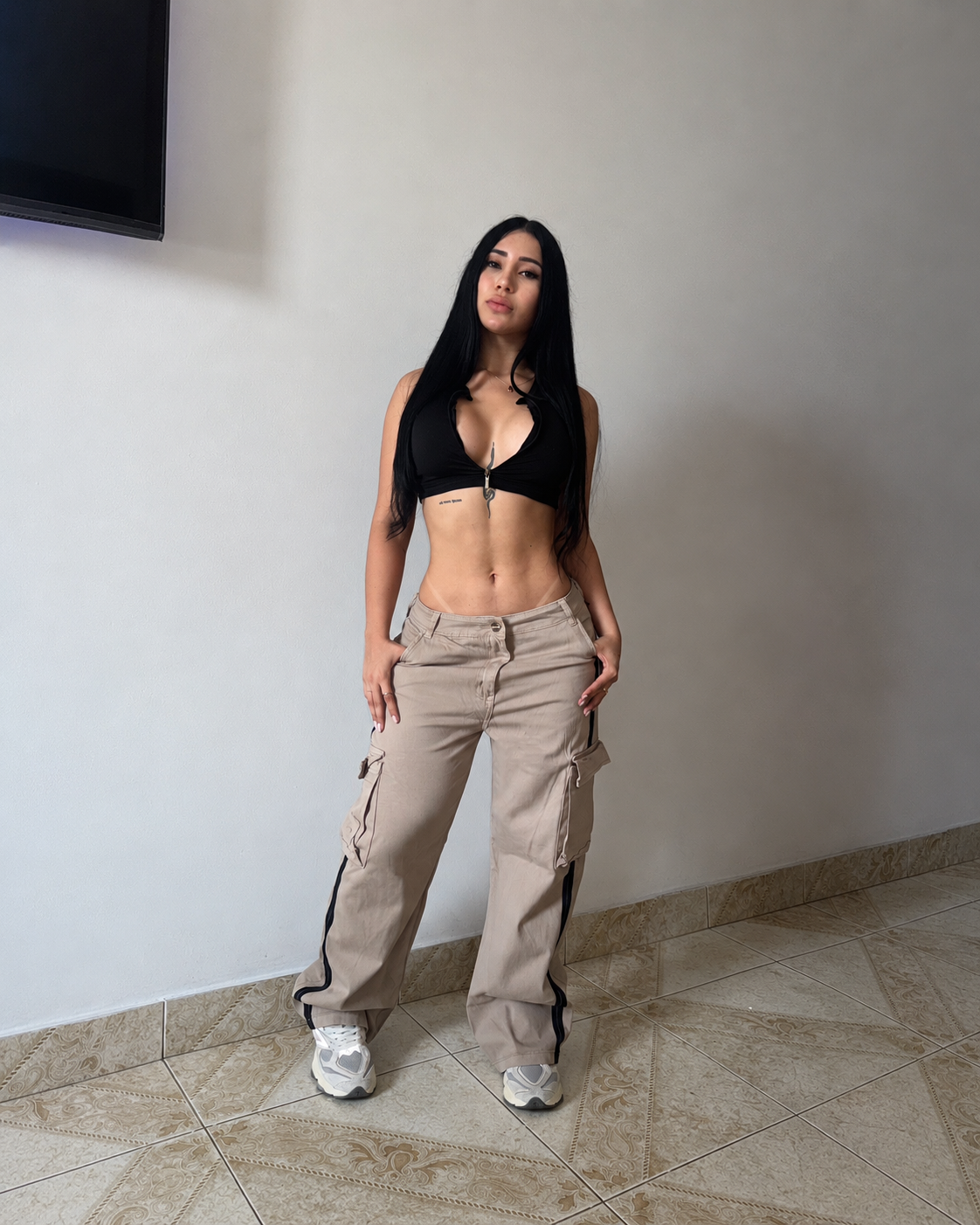 Baggy Cargo Dril Beige