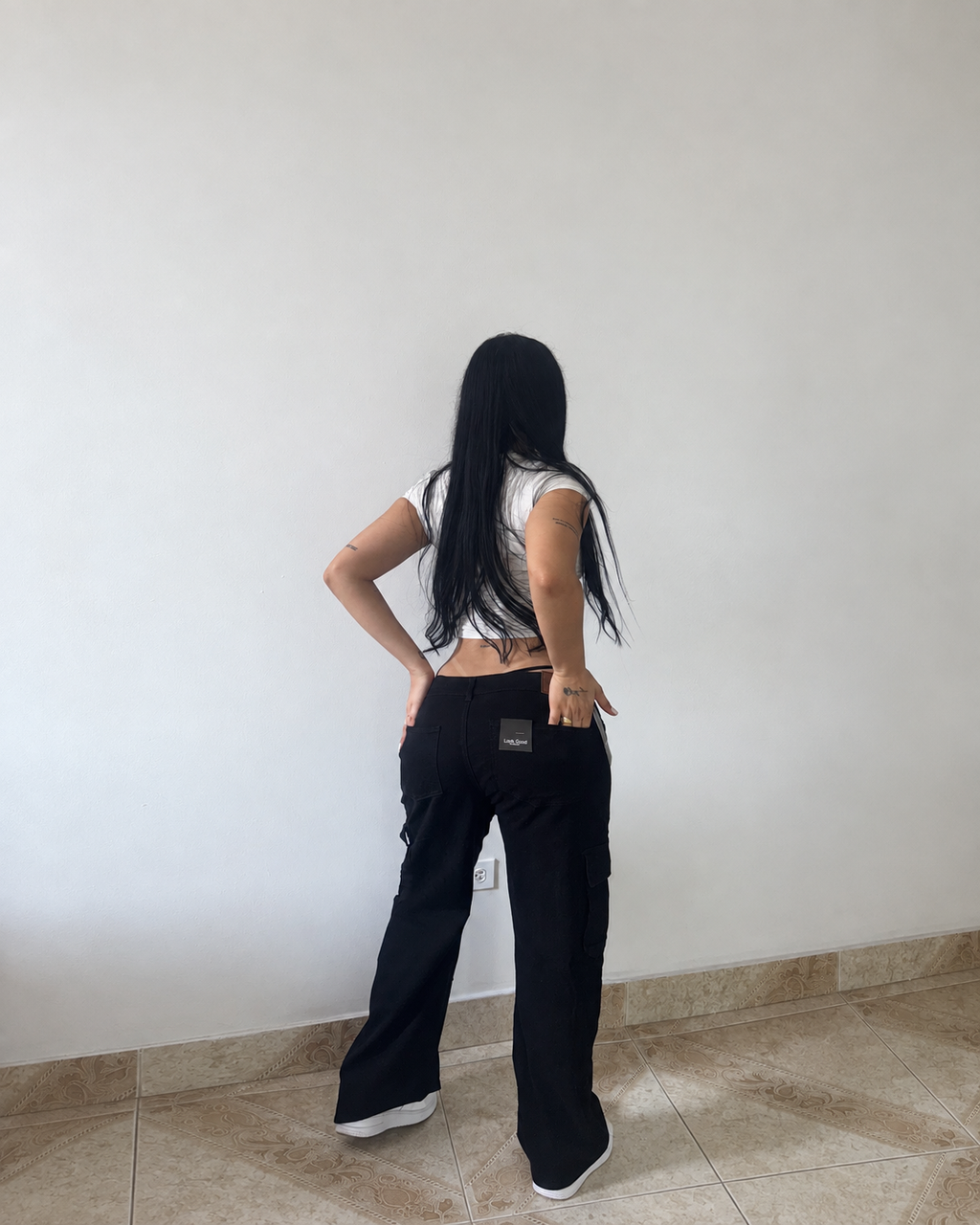 Baggy Cargo Dril Negro