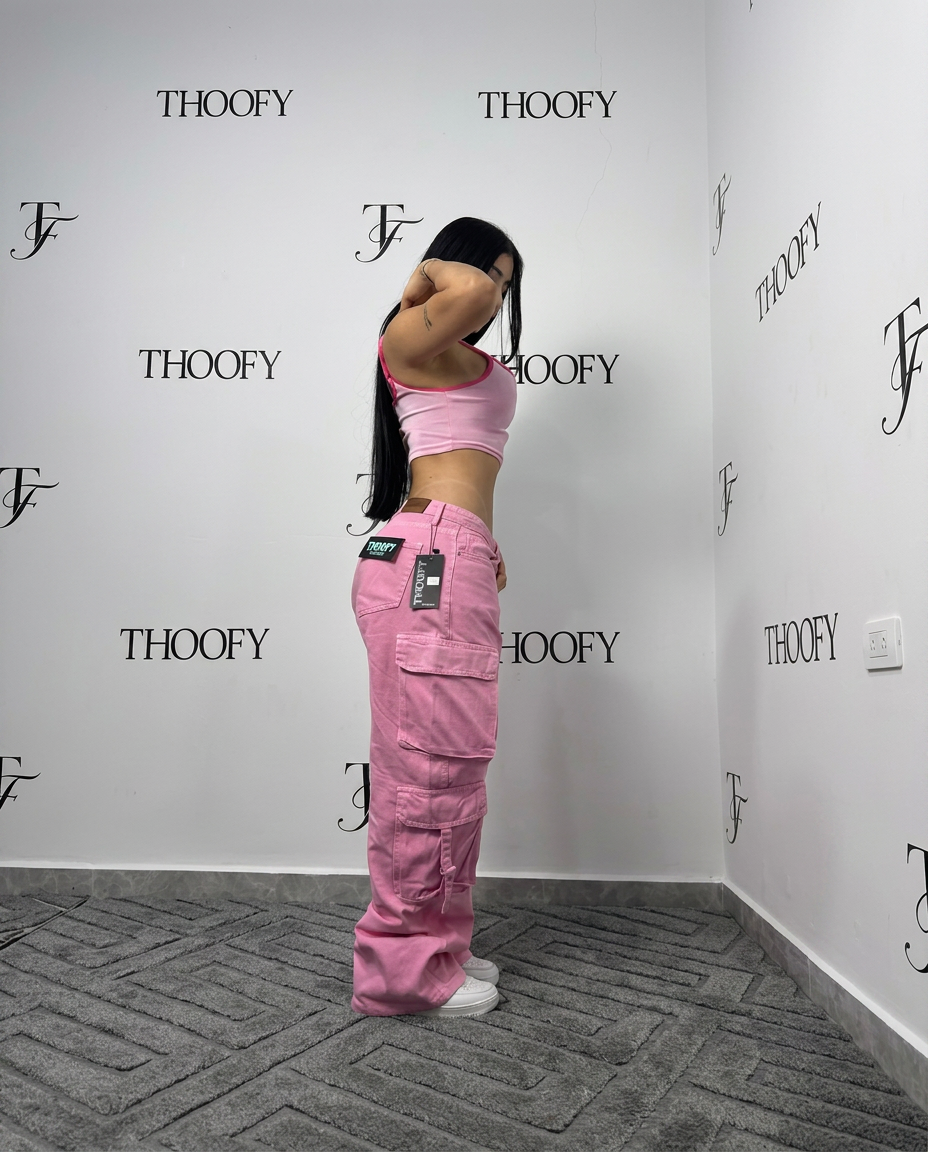 Baggy Cargo Rígido Rosa